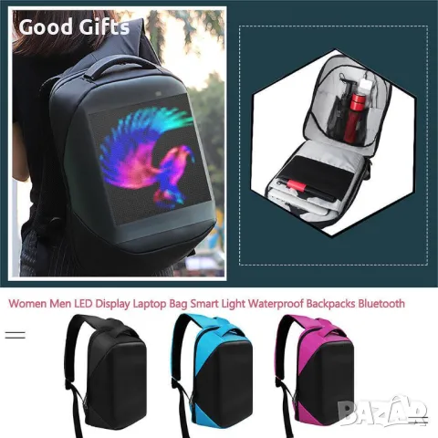 4D LED Раница с дисплей, Водоустойчива Светеща раница