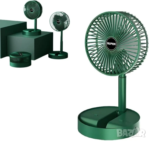 3в1 Безжичен сгъваем мини вентилатор, Телескопична стойка, снимка 2 - Други стоки за дома - 50698850