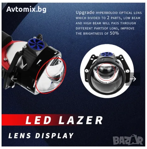 Bi-LED лупи за вграждане 3 инча, 130W 800,2бр с лазер, снимка 6 - Аксесоари и консумативи - 49661825