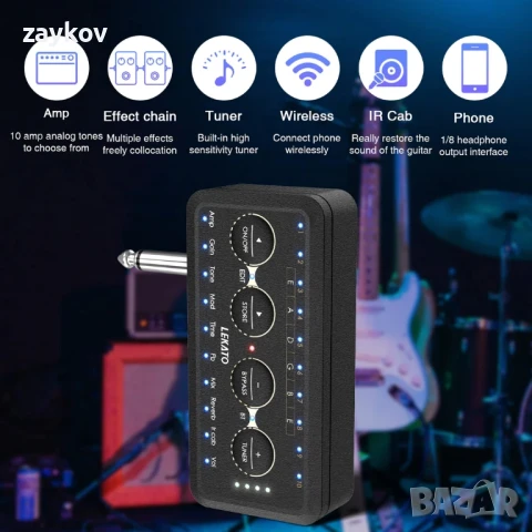 LEKATO PA-1 Усилвател за слушалки за китара, снимка 3 - Китари - 50498646