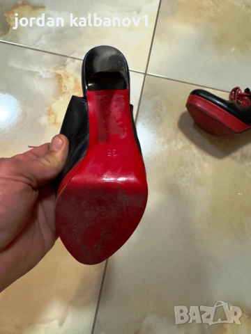 Подарявам - Дамски летни затворени обувки на ток номер 35 стелка 22см. ток 11см., снимка 4 - Дамски обувки на ток - 53598624