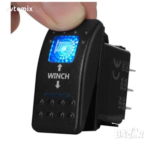 Моментен, самовъзвратен бутон за вграждане за лебедка, 12-24V, снимка 2 - Аксесоари и консумативи - 49749546