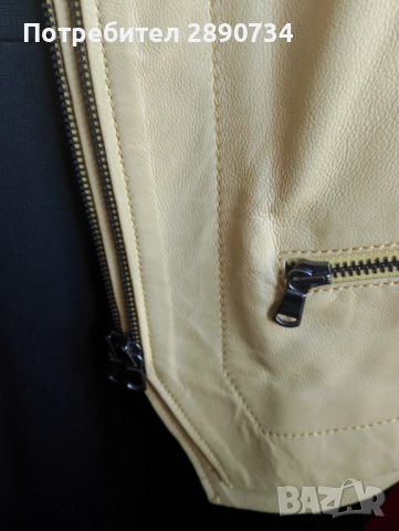 Слънчево кожено яке, снимка 6 - Якета - 51722958