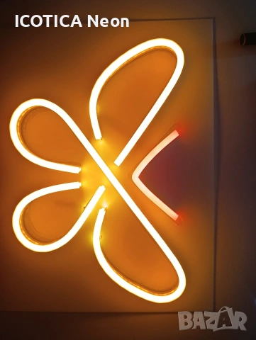 🦋 LED Неонова Пеперуда – Червено и Жълто | ICOTICA, снимка 2 - Други - 53512816
