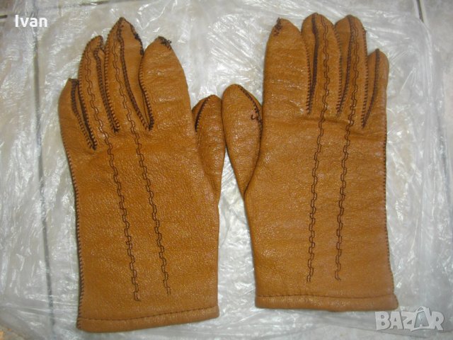 Български Дамски Ръкавици-Естествена Кожа-Ловеч-Размер 7 1/2, снимка 1 - Ръкавици - 34622070