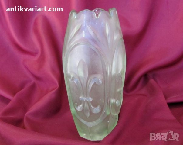 Стара Арт Деко Кристална Ваза, снимка 7 - Антикварни и старинни предмети - 26253168