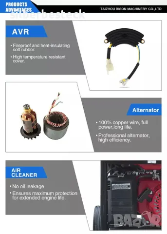 Бензинов генератор за ток 6.5 kW , снимка 9 - Други машини и части - 48439118