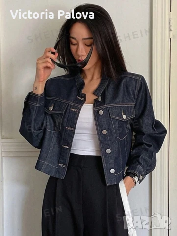 Тъмносиньо късо  дънково яке EXPLORER, снимка 17 - Якета - 50444680