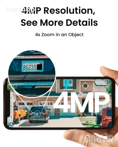 ЧИСТО НОВА ANRAN C3 4MP Wifi комплект от 4 камери със слънчева батерия + базова станция с 64GB SD.., снимка 3 - Комплекти за видеонаблюдение - 51636495