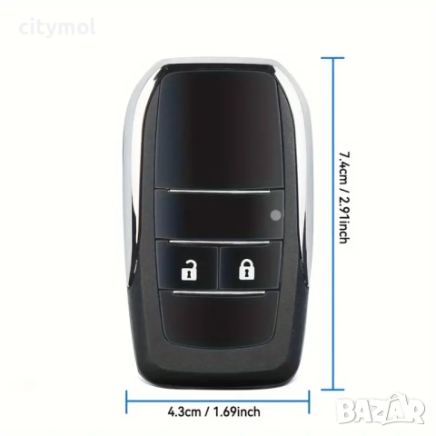 Корпус за модифициране на ключ 2 бутона за Toyota Corolla,Avensis, Yaris, RAV4 и др, ​с острие TOY 4, снимка 4 - Аксесоари и консумативи - 51606007