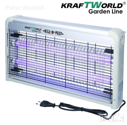 Мощна инсектицидна лампа KraftWorld 60W – Защита до 80 м² – UV лампа против комари и мухи, снимка 3 - Други - 50626952