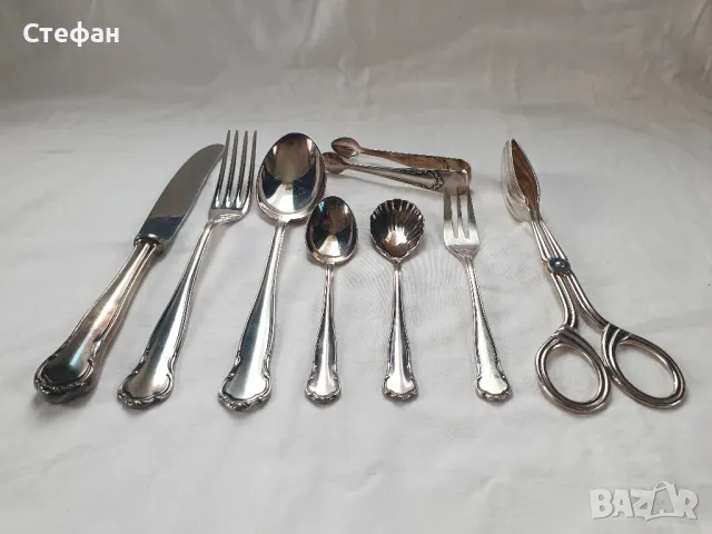 Комплект посребрени прибори, снимка 7 - Антикварни и старинни предмети - 50292651