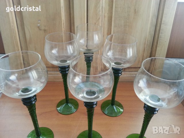 Стъклени чаши ръчна изработка , снимка 6 - Антикварни и старинни предмети - 37624799