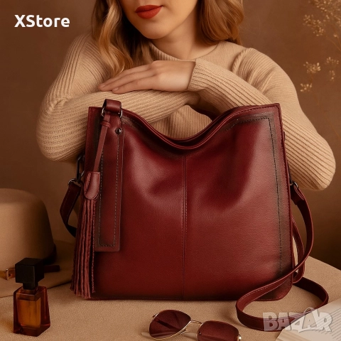 Стилна дамска чанта с голям обем и организация