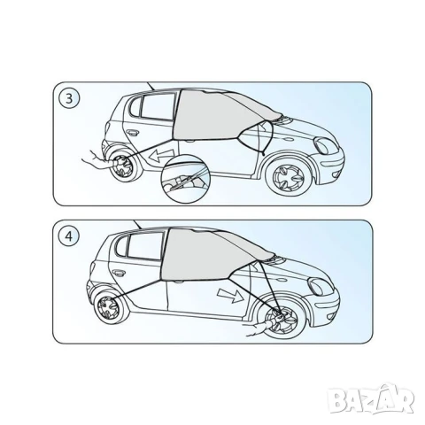 Черен сенник Kegel за автомобили 110х135-146см, снимка 4 - Аксесоари и консумативи - 51016206