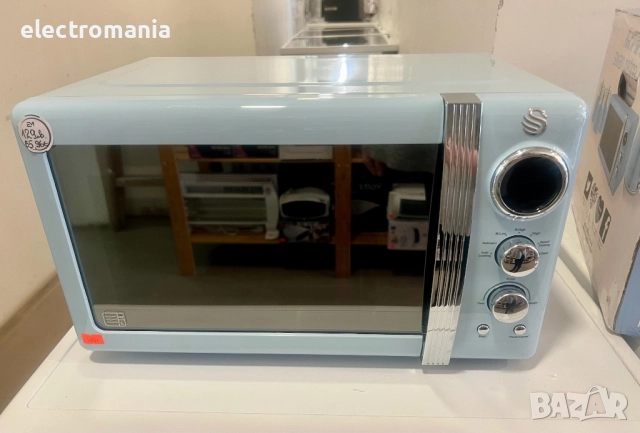 микровълнова печка с ретро дизайн Swan SM22030BLN, снимка 3 - Микровълнови - 52932997