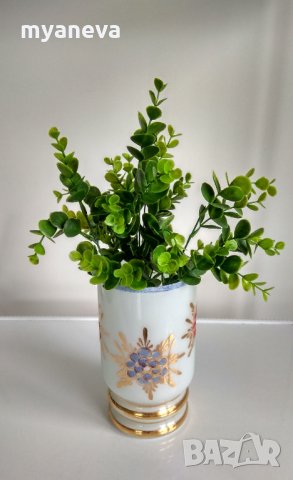 Цветна ваза с позлата от Соца, снимка 2 - Вази - 33073098