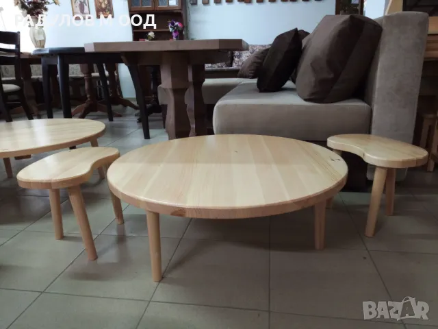 Масичка чам ф80см с три столчета / 30343-1, снимка 3 - Маси - 48460648