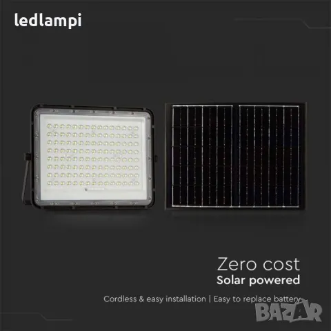 Соларен LED Прожектор 20W 1800Lm IP68, снимка 2 - Соларни лампи - 48632136