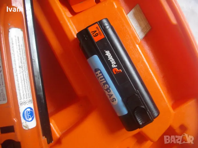 Газов Литиев ТАКЕР за пирони игли 32-63мм 34 градуса Професионален с 1 батерия PASLODE Impulse IM65A, снимка 6 - Други инструменти - 47418232