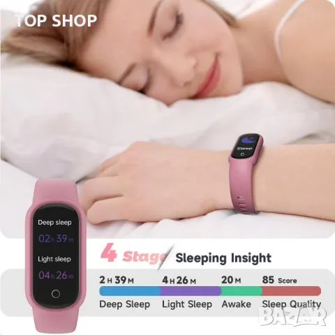 Часовник TOOBUR за фитнес проследяване за жени, Android iOS, снимка 8 - Смарт гривни - 49546415