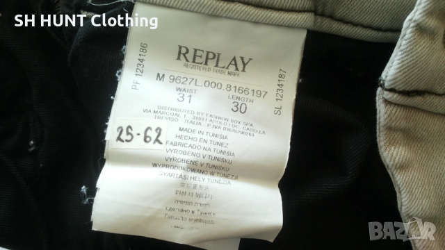 REPLAY SLIM FIT ZEUMAR CHINO TROUSERS Размер 31-32 / 30 еластичен панталон 25-62, снимка 14 - Дънки - 52204674