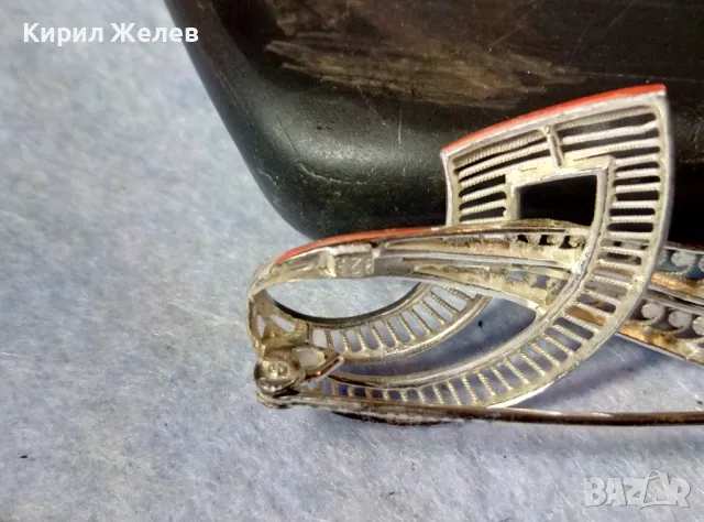 ПРЕКРАСНА НЕЖНА АЖУРНА СРЕБЪРНА АР НУВО СТИЛ БРОШКА СРЕБРО 925 Стара РЪЧНА РЕТРО ИЗРАБОТКА 40794, снимка 10 - Антикварни и старинни предмети - 48468002