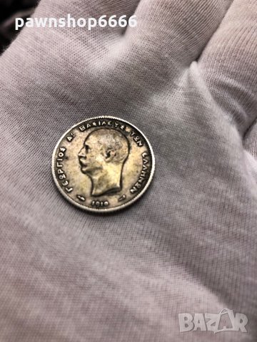 Сребърна монета Гърция 1 драхма 1910, снимка 5 - Нумизматика и бонистика - 35576737