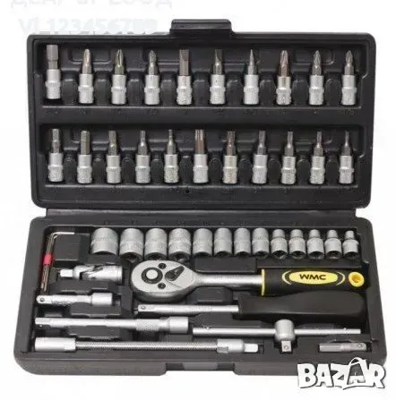Комплект Инструменти WMC 46 части гедоре-тресчотка с накрайници, снимка 1