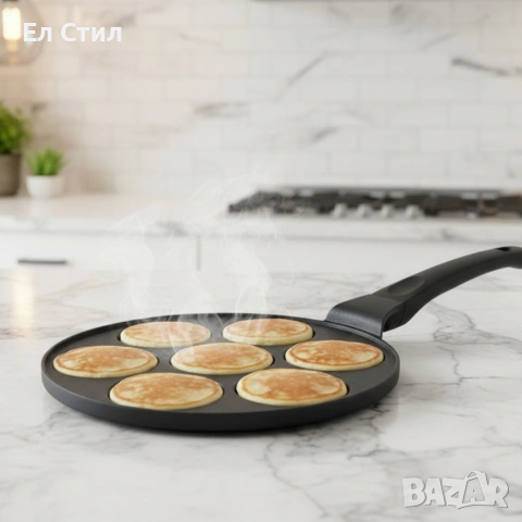 Тиган за 7 палачинки Ø28 см Cheffinger – мраморно незалепващо покритие, индукционен
