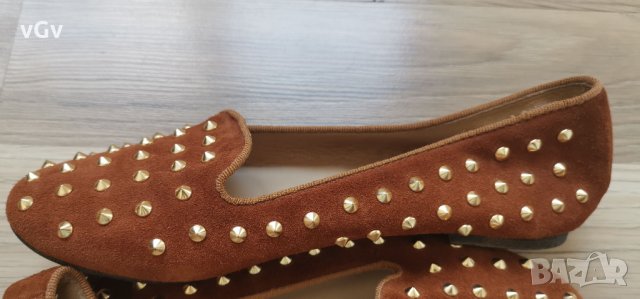 Дамски кожени мокасини Meline - 38, снимка 2 - Пантофи - 33139968