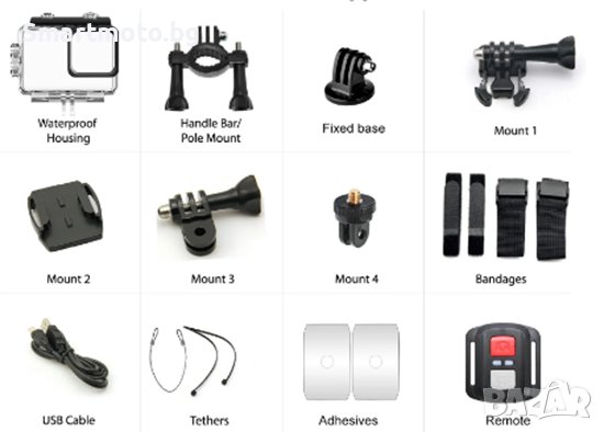 Ultra HD 4K 30FPS 16MP WiFi екшън камера Двоен екран 2.0 170 30M, снимка 2 - Камери - 43185969