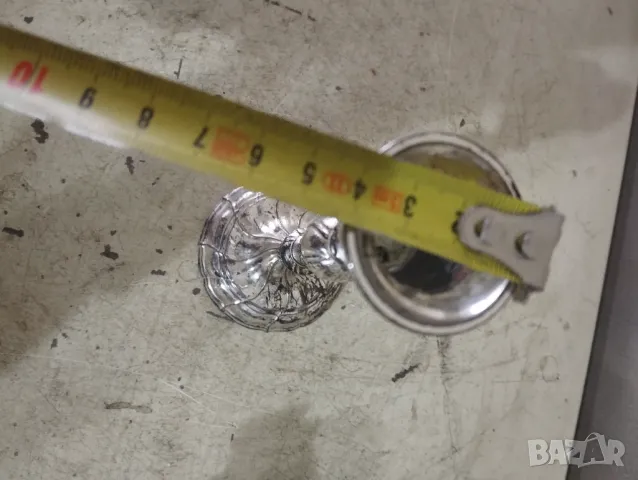 Посребрен метален свещник, снимка 2 - Други - 48610582