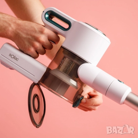 Безжична прахосмукачка Solac Turbobat Power - С HEPA филтър и LED четка, снимка 3 - Друга електроника - 51856357