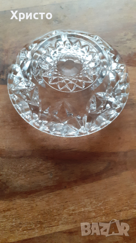 пепелник оловен кристал, висококачествен резбован тежи 1085 грама, снимка 3 - Антикварни и старинни предмети - 44908063
