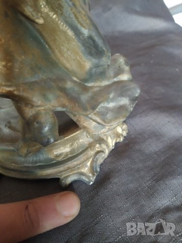 стар фигуративен свещник арт деко, снимка 7 - Антикварни и старинни предмети - 35210851