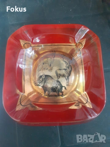 Страхотен стар руски пепелник - каталин - с ловни мотиви, снимка 2 - Антикварни и старинни предмети - 53327010