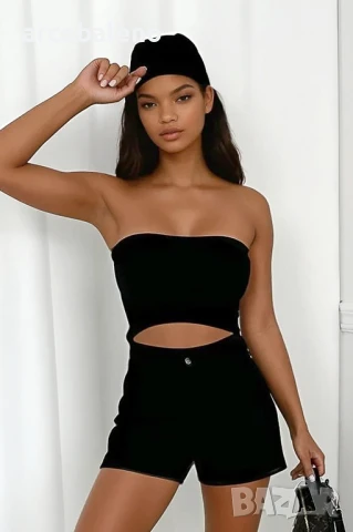 Дамски комплект от 3 части топ, шорти и шал Marina, 5цвята , снимка 2 - Комплекти - 51218655