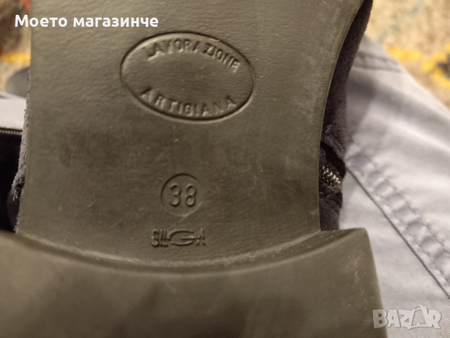 Дамски велурени чизми (ботуши) Gido – тъмносини, № 38, снимка 9 - Дамски ботуши - 52113639