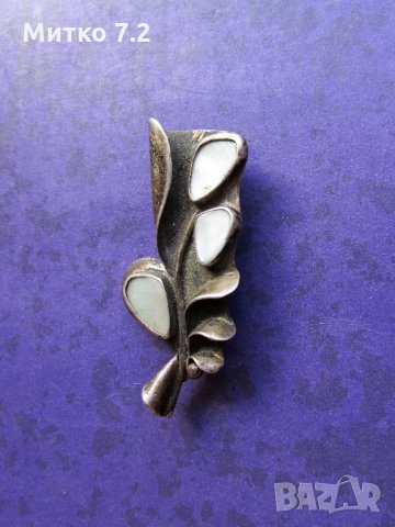 Стара сребърна брошка 8, снимка 2 - Колиета, медальони, синджири - 28024813
