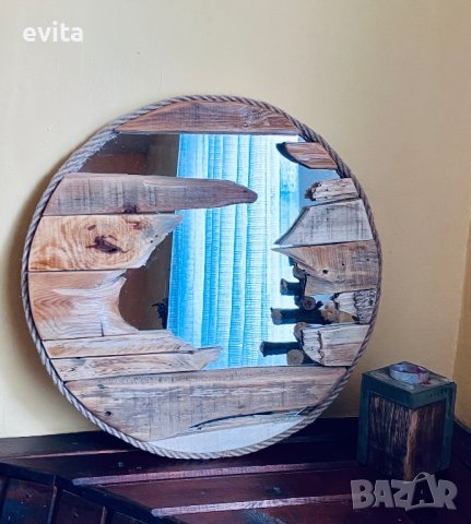 Налично! Декорация огледало и дърво. Ръчна изработка! , снимка 4 - Огледала - 40739528