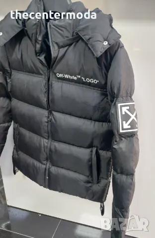 Мъжко черно яке off- white, снимка 7 - Якета - 48619566