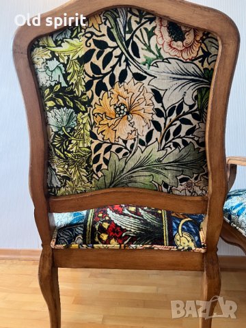 Двойка антикварни кресла – Bohème, с копринен пачуърк, снимка 7 - Антикварни и старинни предмети - 43355977