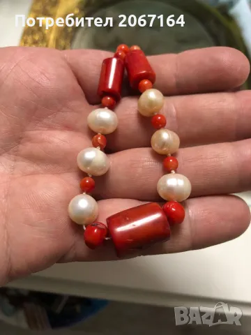 Гердан от корал и перли, снимка 4 - Колиета, медальони, синджири - 48870164