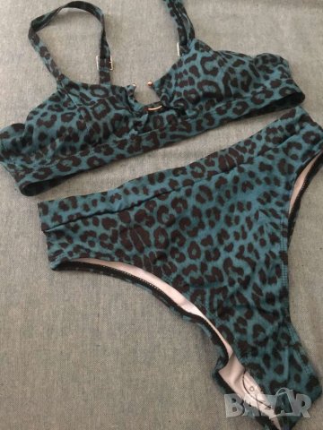 Леопардов син бански с висока талия, снимка 5 - Бански костюми - 28281662
