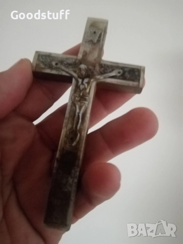 Седефен кръст, посребрен, маслинено дърво , снимка 13 - Антикварни и старинни предмети - 51773035