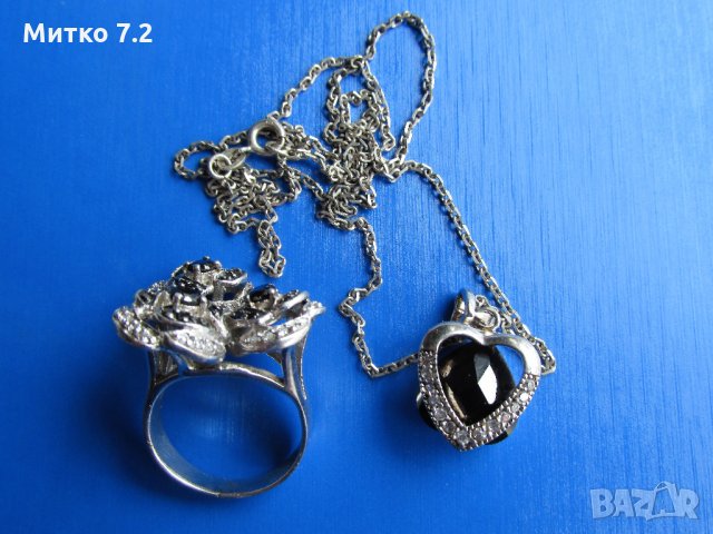 Сребърен медальон и пръстен, снимка 3 - Бижутерийни комплекти - 28024388