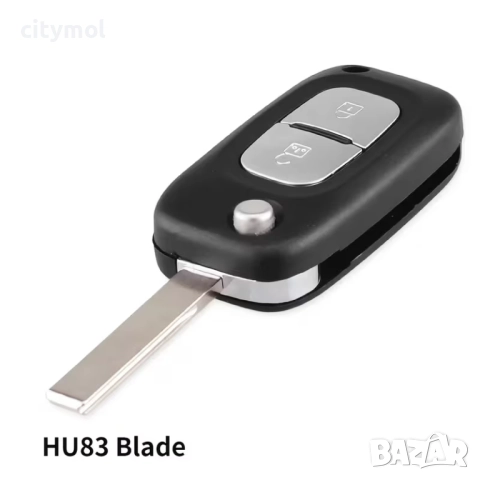 Кутийка за ключ изкачащо острие с 2 бутона за Renault Clio, Kangoo, Master, Modus, Twingo, HU83