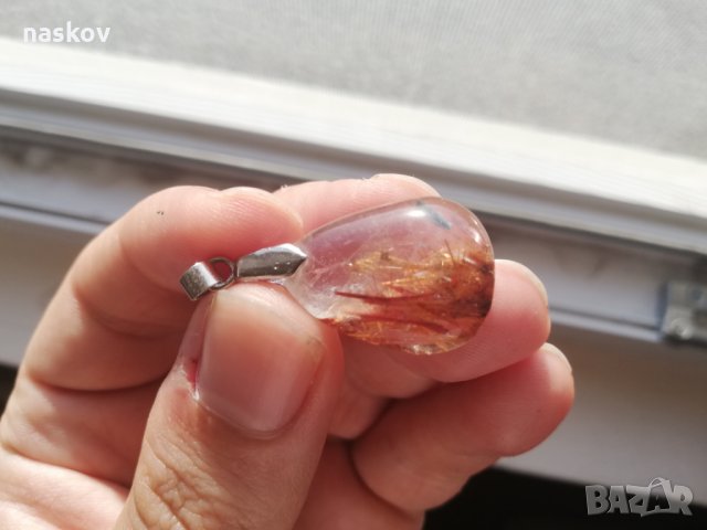 Висулки с хромдиопсид, рутилов кварц, снимка 4 - Колиета, медальони, синджири - 27745414