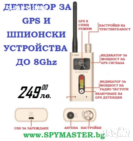 Детектор за GPS проследяващи и шпионски устройства, снимка 9 - Друга електроника - 52767607
